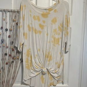 White and yellow tie dye top